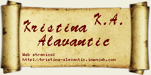 Kristina Alavantić vizit kartica